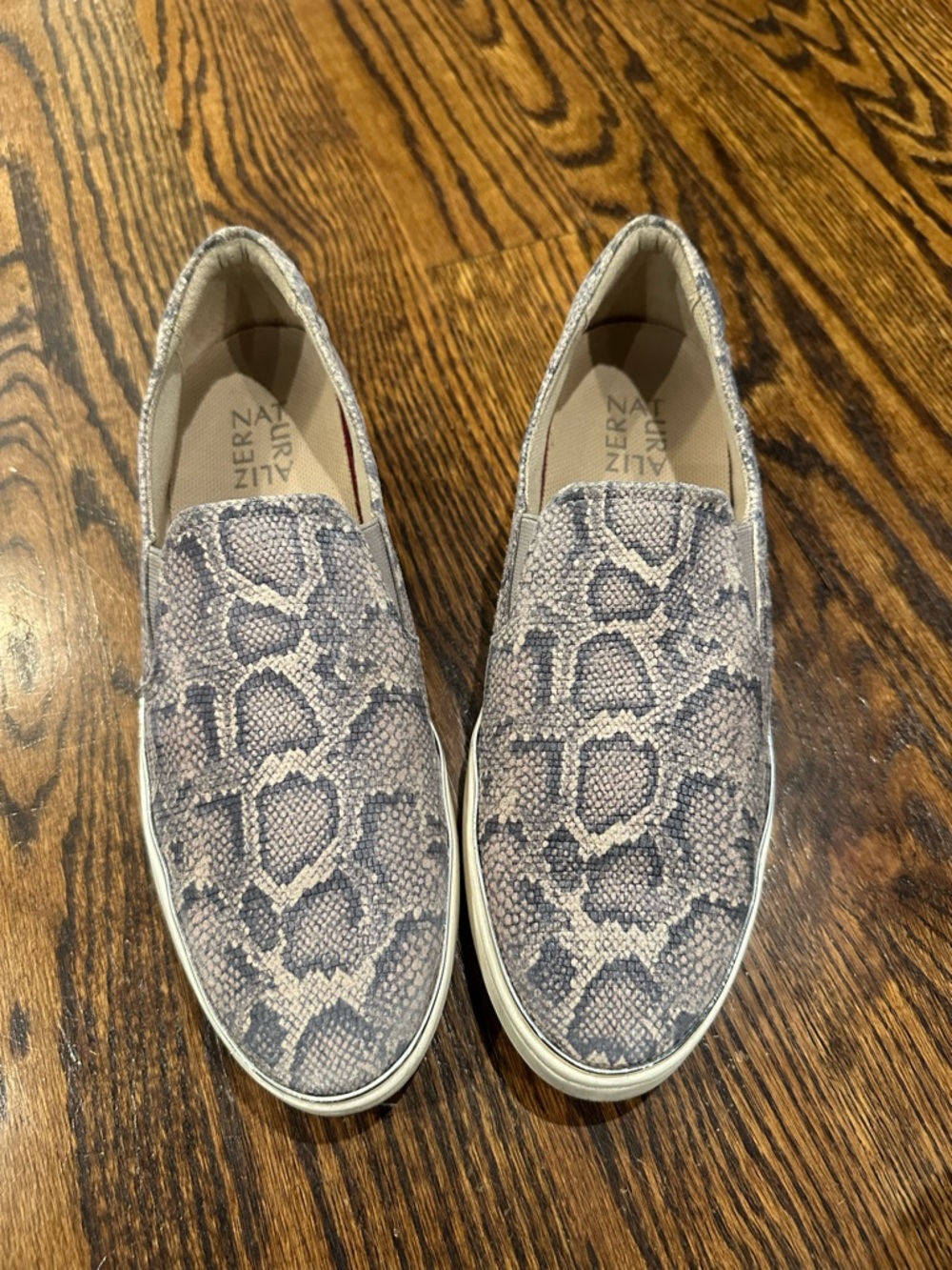 Naturalizer Women's Slip-On Loafers in Gray Snake Print